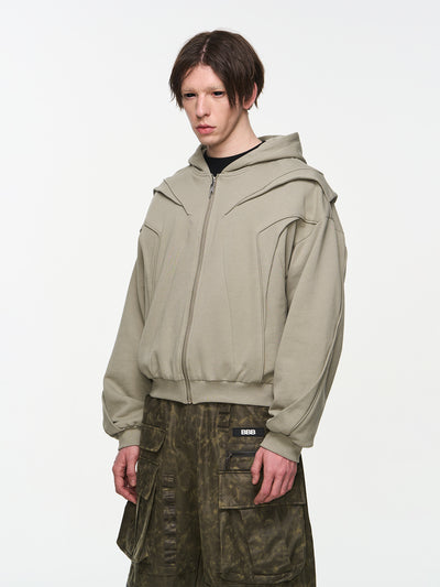 BLIND NO PLAN Multi Layered Hooded Sweatshirt Jacket | Face 3 Face