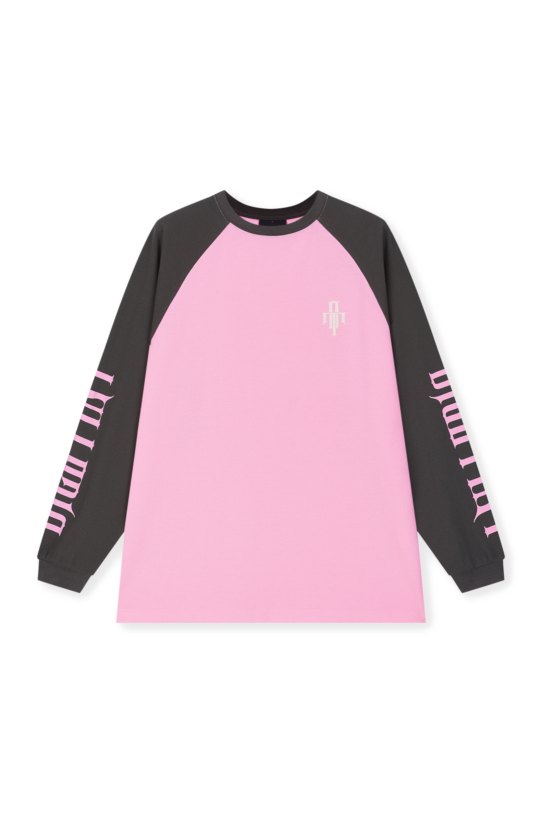 DICETINY Logo Print Raglan Color Blocked Waffle Long Sleeve Tee | Face 3 Face
