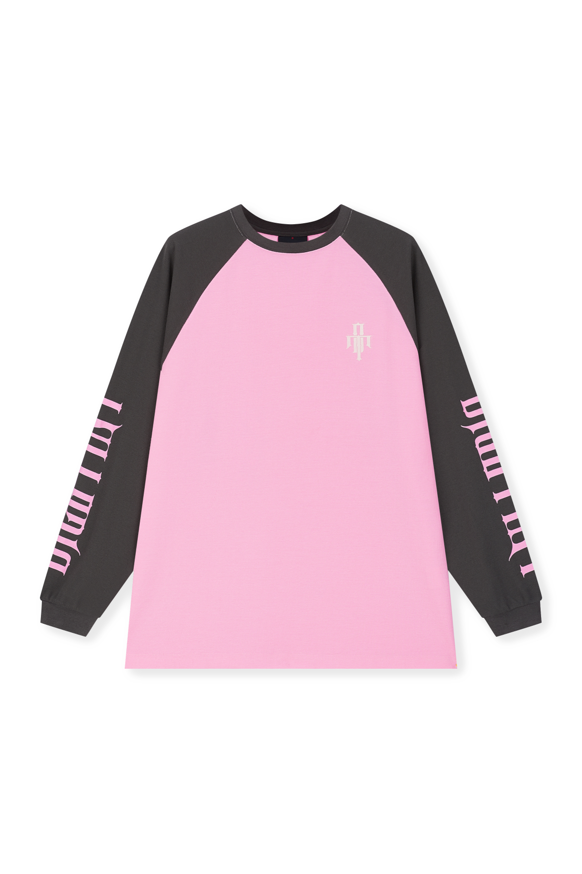 DICETINY Logo Print Raglan Color Blocked Waffle Long Sleeve Tee | Face 3 Face