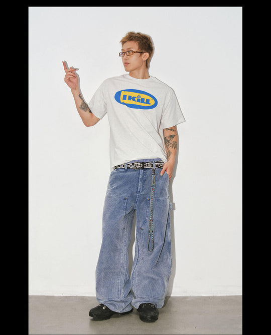 NOVACAM Creative Logo Print Short Sleeve Tee | Face 3 Face