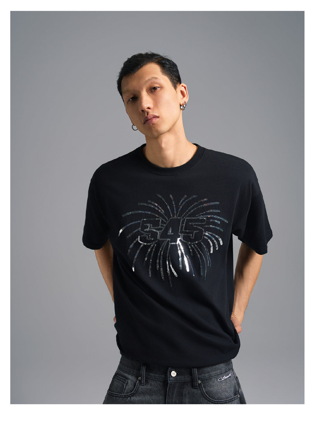 S45 Sequin Fireworks Logo Tee | Face 3 Face