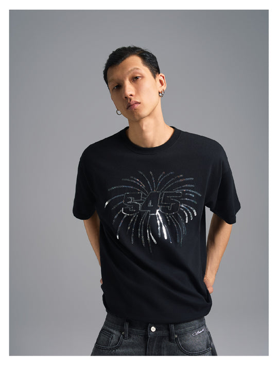 S45 Sequin Fireworks Logo Tee | Face 3 Face
