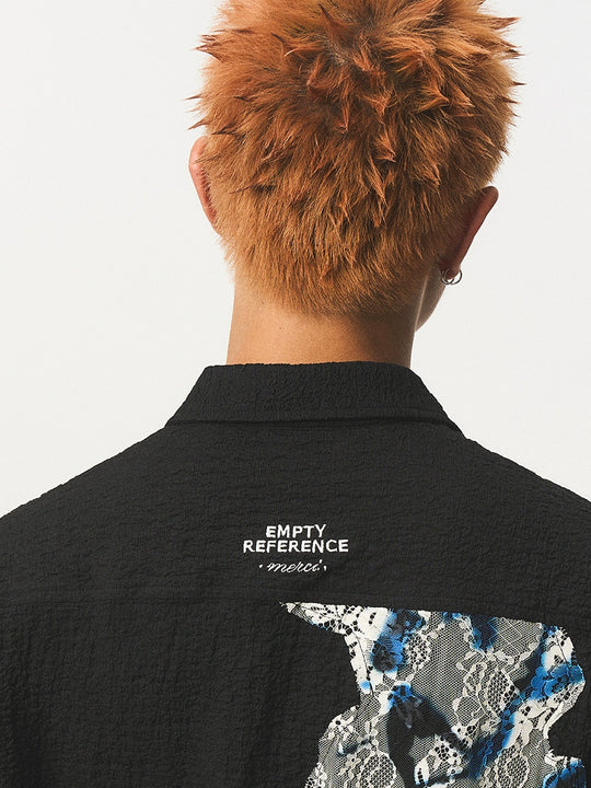 EMPTY REFERENCE Burnt Flower Lace Long Sleeve Shirt | Face 3 Face