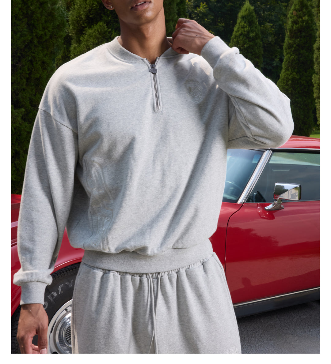 S45 Half Zip Logo Embroidered Sweatshirt | Face 3 Face