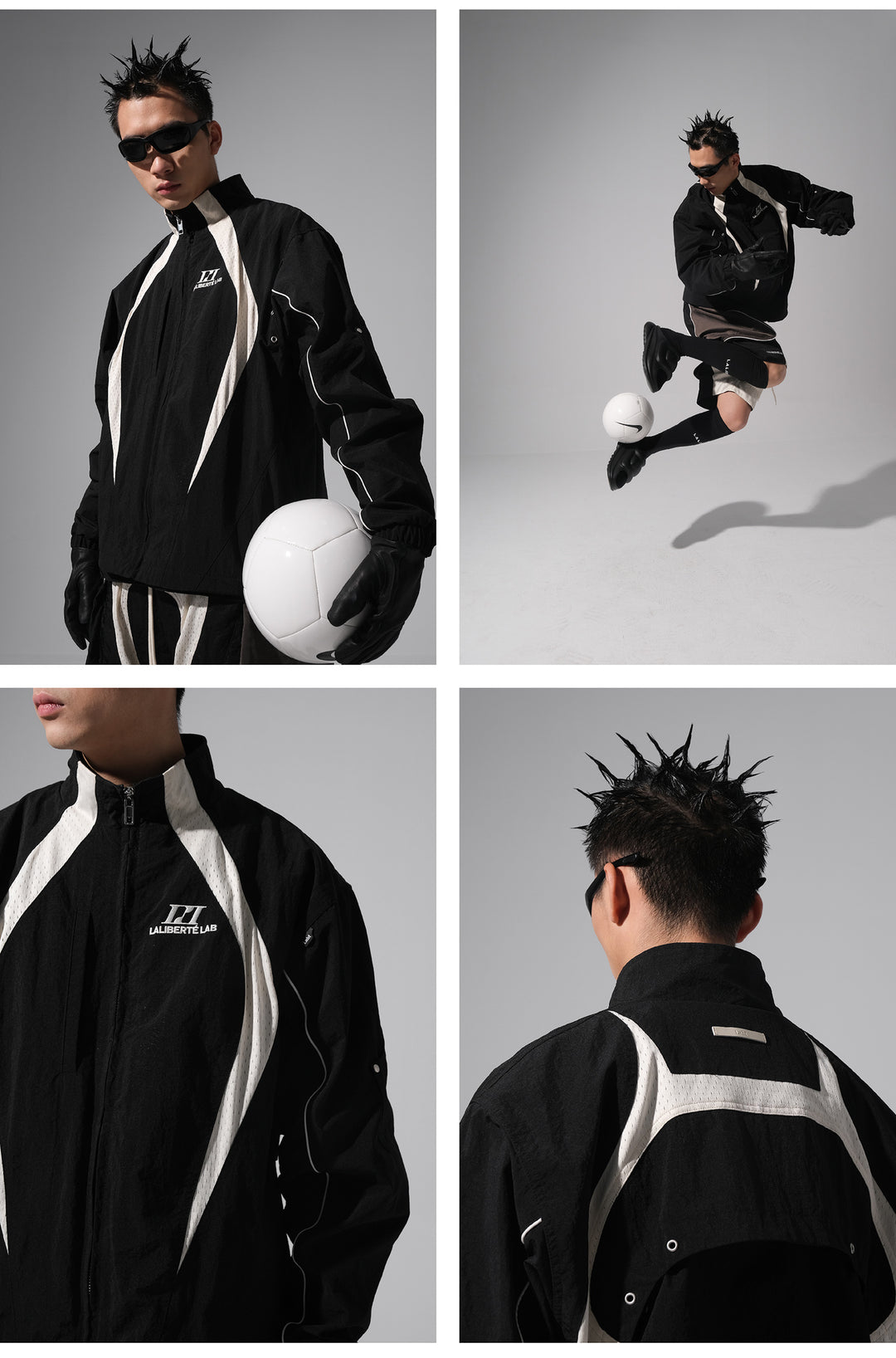 Labt Contrast Stitch Nylon Track Jacket | Face 3 Face