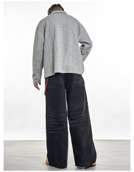 F3F Select Wrinkled Black Baggy Jeans | Face 3 Face