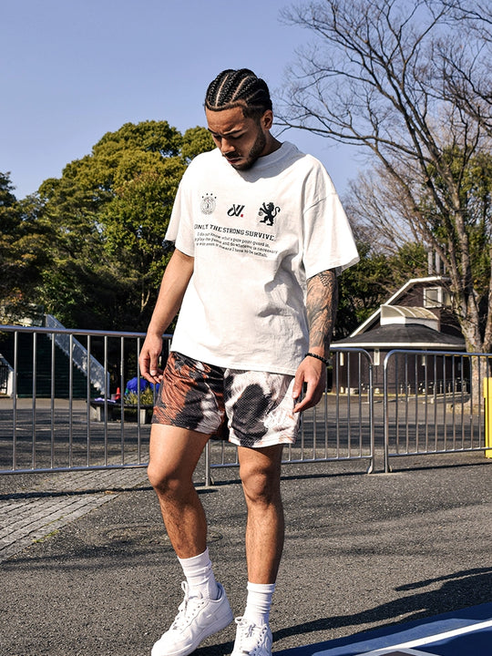 JUST VIBE Cow Print Mesh Basketball Shorts | Face 3 Face