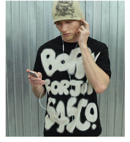 S45 Graffiti Letter Print Short Sleeve Tee | Face 3 Face