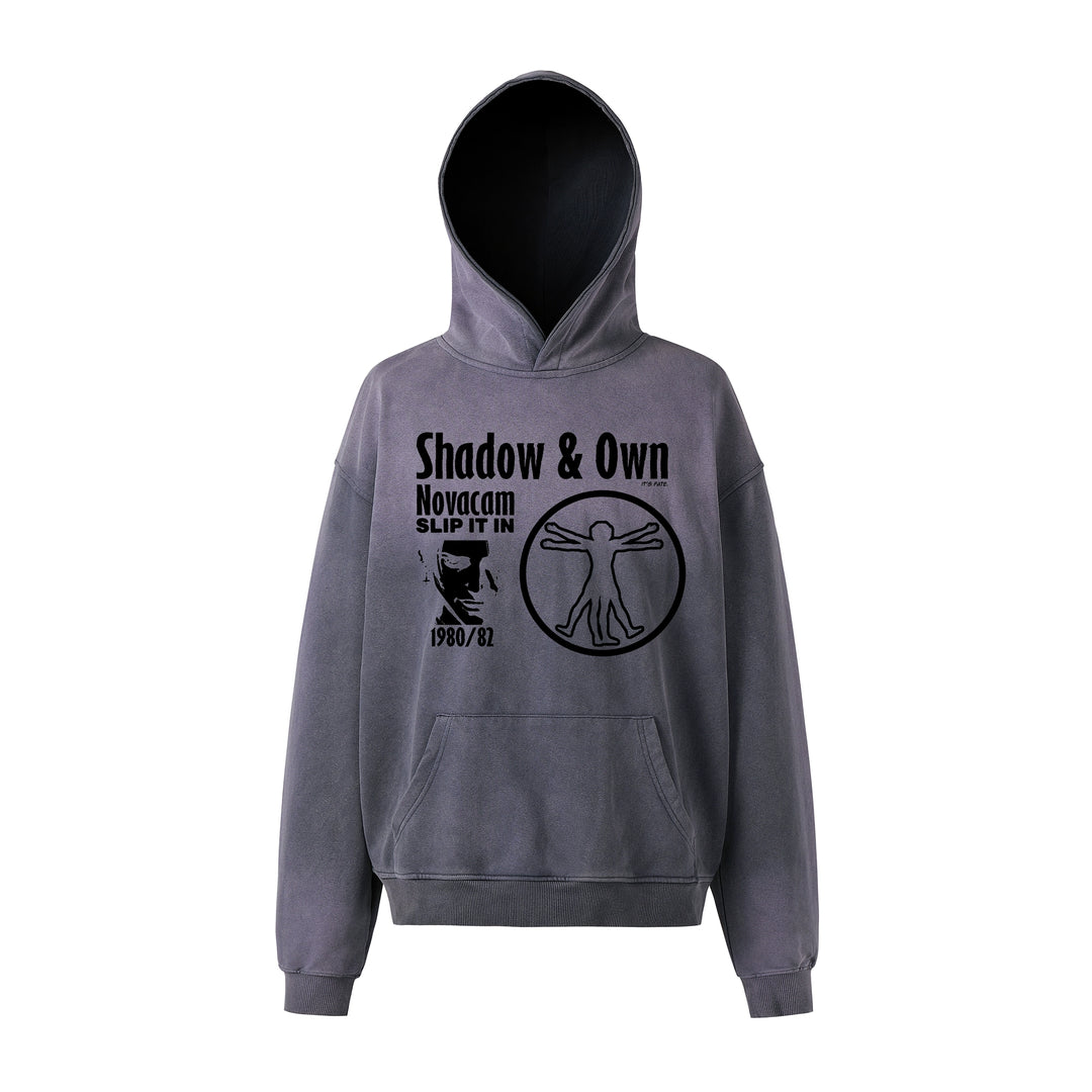 NOVACAM Washed Distressed Black Circle Hoodie | Face 3 Face