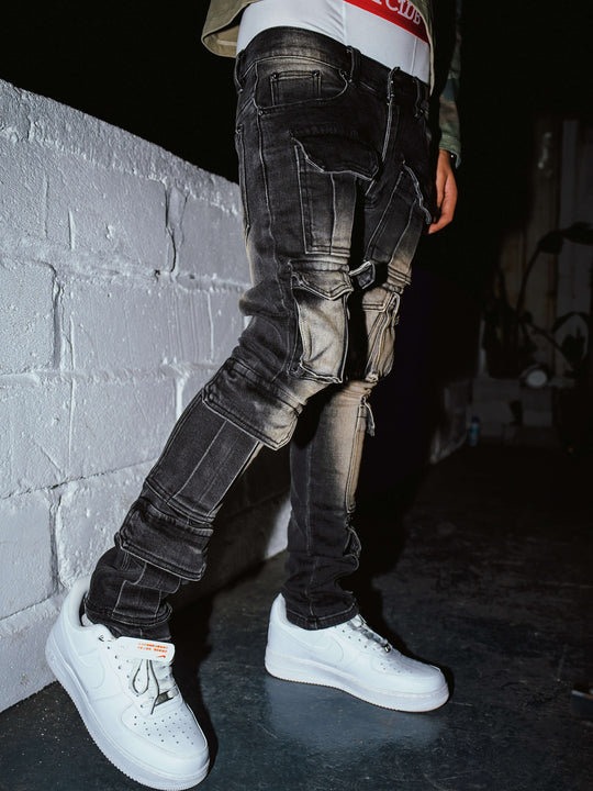 TGFCLUB Multi Pocket Washed Skinny Jeans | Face 3 Face