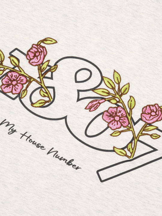 1807 Still Going Flower Embroidery Logo Long Sleeve Tee | Face 3 Face