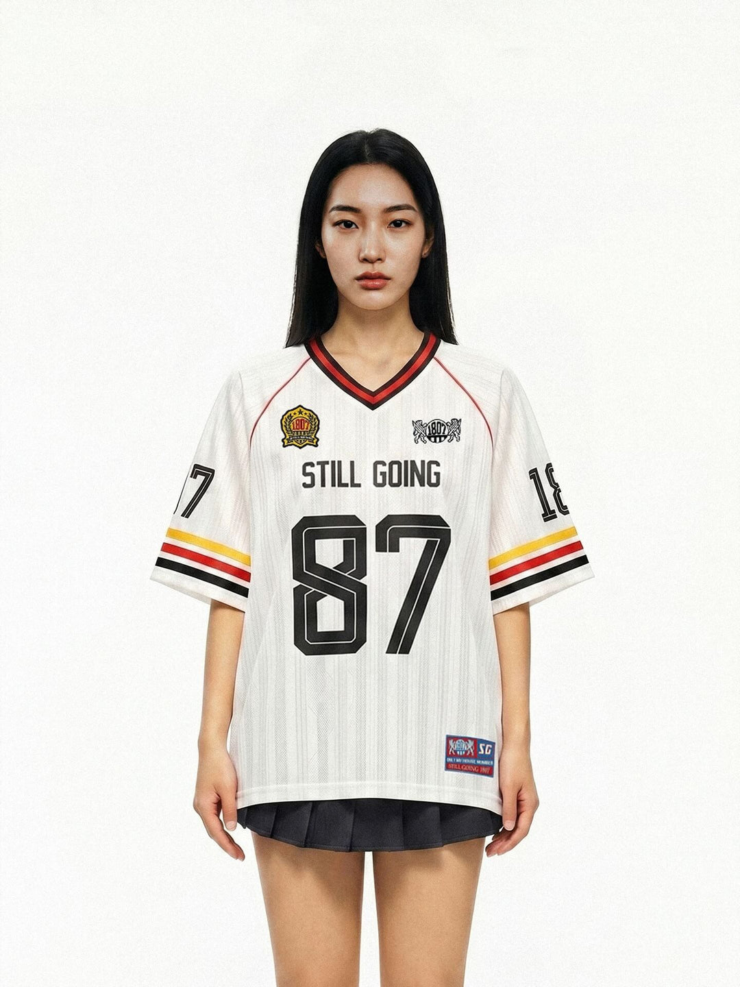 1807 Striped Fabric Color Block Short Sleeve Soccer Jersey