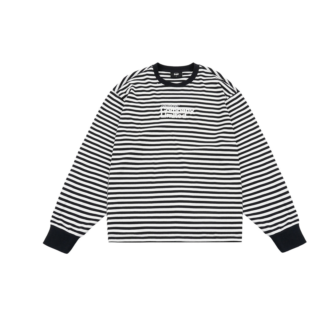 S45 Striped Embroidery Long-Sleeve Tee | Face 3 Face