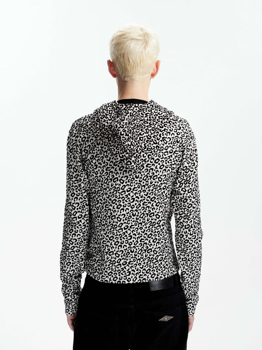 KARMANISTIC Leopard Print Glossy Graphic Zip Up Hoodie | Face 3 Face