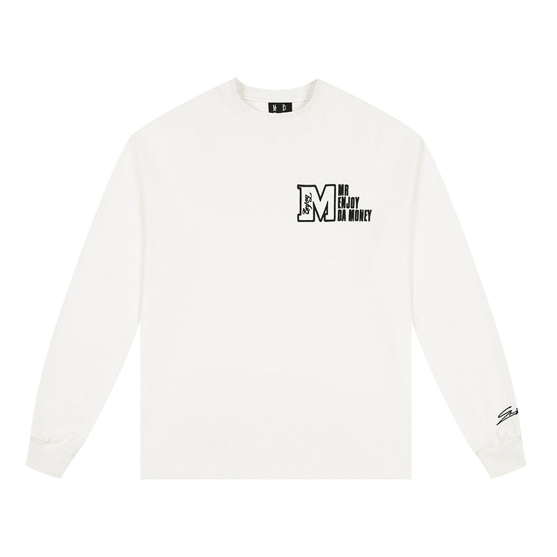 MEDM M Logo Embroidered Long Sleeve Tee | Face 3 Face