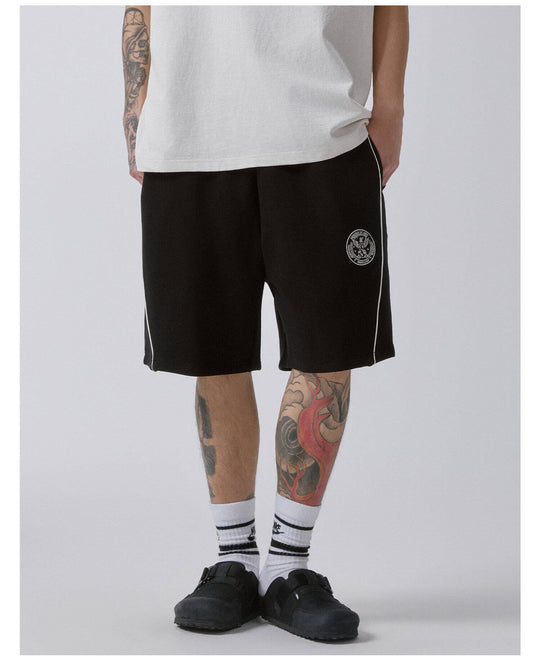 F2CE Badge Embroidered Side Stripe Sweat Shorts | Face 3 Face