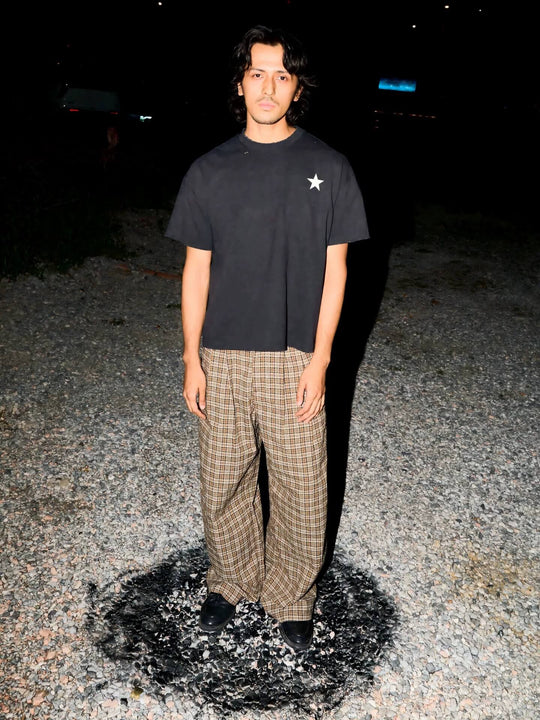 LIBERAFIT Plaid Seersucker Baggy Suit Pants | Face 3 Face