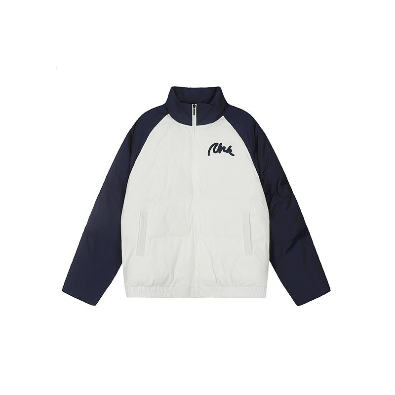 Achock Letter Printed Raglan Sleeve Warm Jacket