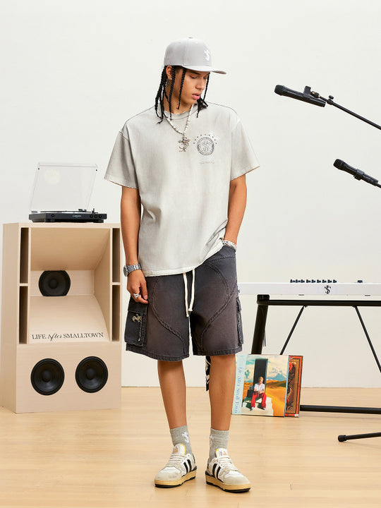 Small Town Kid Dirty Washed Star Cross Tee | Face 3 Face