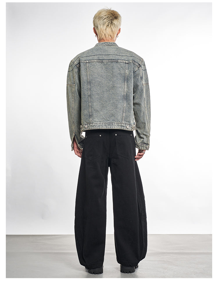 F3F Select Metal Decoration Washed Denim Jacket | Face 3 Face