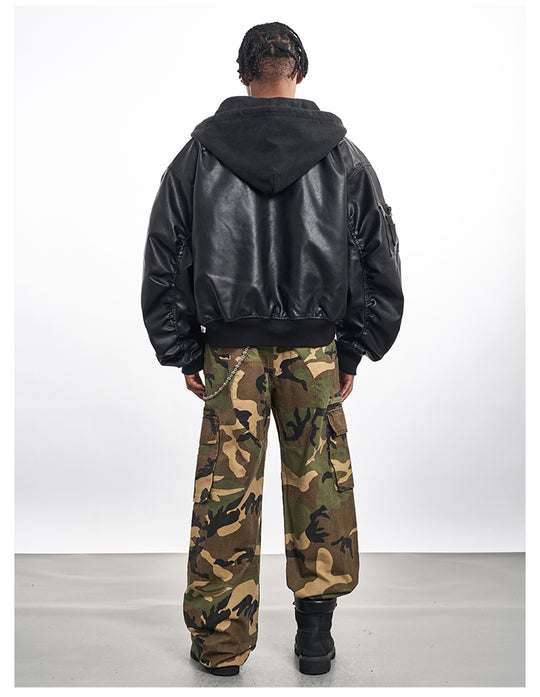 F3F Select Reversible PU Leather MA-1 Bomber Jacket | Face 3 Face