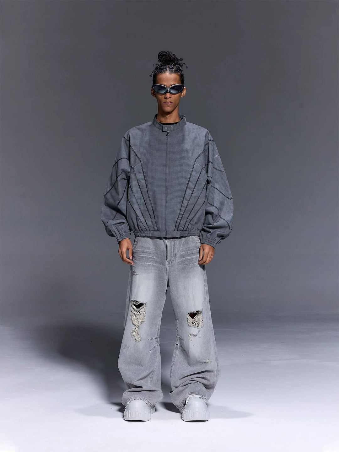 1807 Faded Wash Ripstop Track Jacket | Face 3 Face