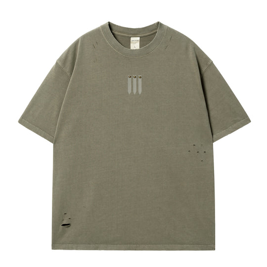 JHYQ Three Bar Beads Distressed Washed Tee | Face 3 Face