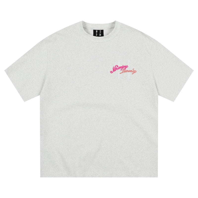 MEDM Fuzzy Embroidered Print Logo Tee | Face 3 Face