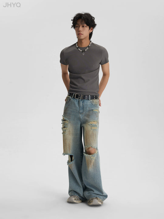 JHYQ Fitted Basic Multi Color Casual Tee