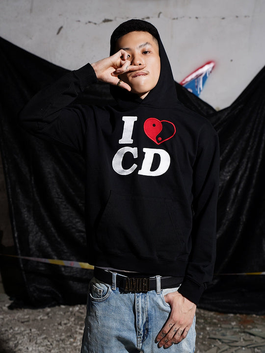 TGFCLUB I LOVE CD Embroidered Hoodie | Face 3 Face