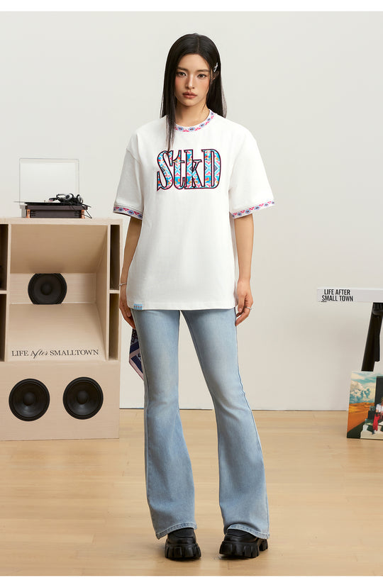 Small Town Kid STKD Embroidered Ethnic Pattern Pearl Tee | Face 3 Face