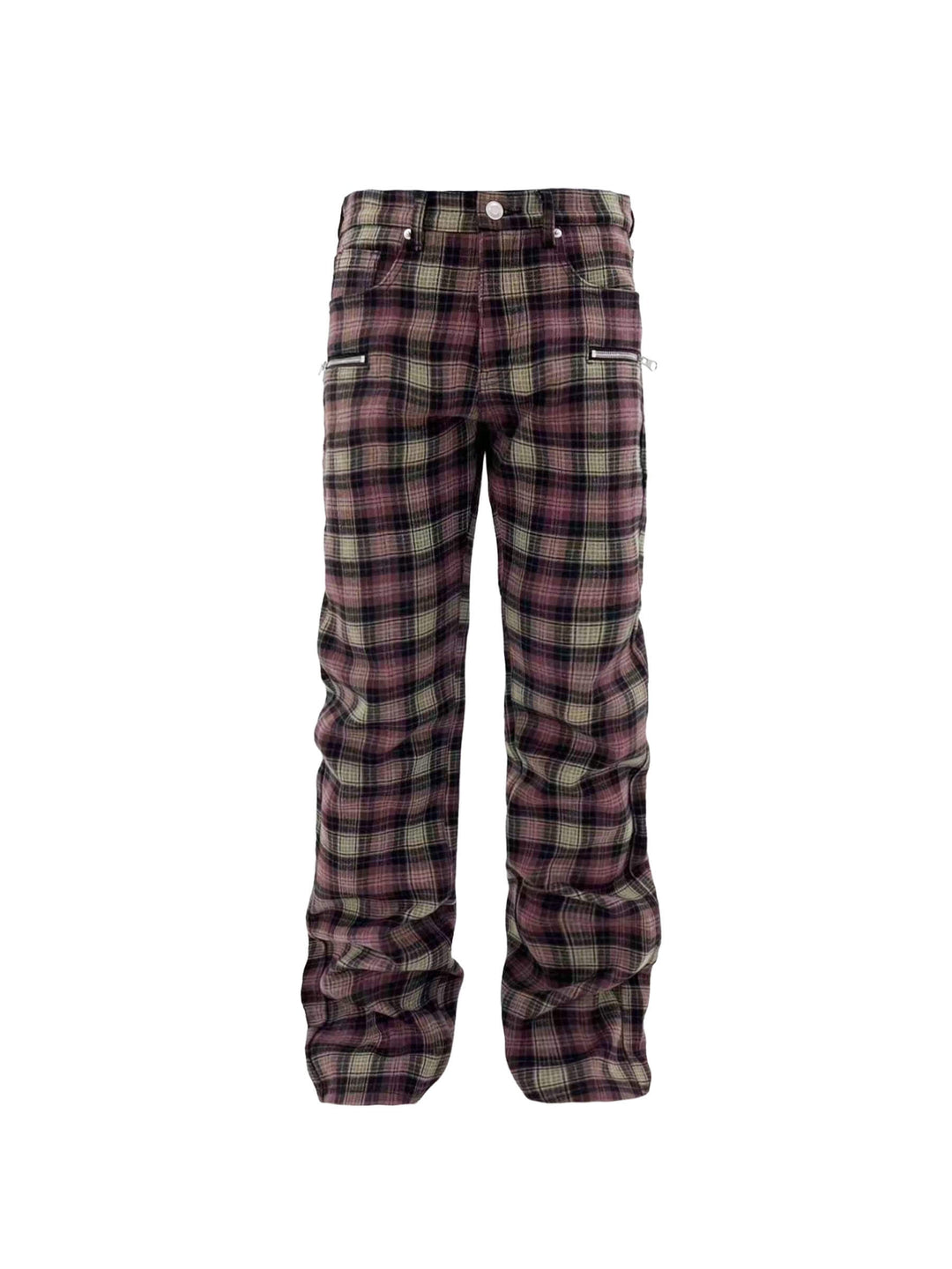 KARMANISTIC Zip Pocket Plaid Pants | Face 3 Face