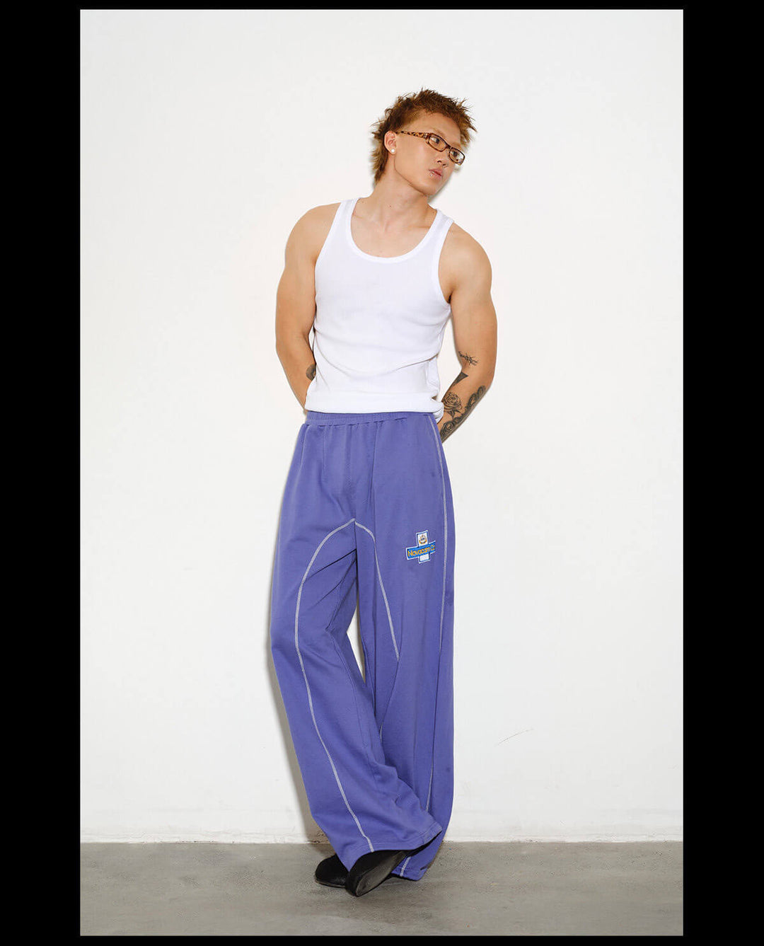 NOVACAM Inspired Embroidered Curved Baggy Sweatpants | Face 3 Face