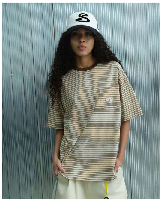 S45 Soft Striped Pocket Short Sleeve Tee | Face 3 Face