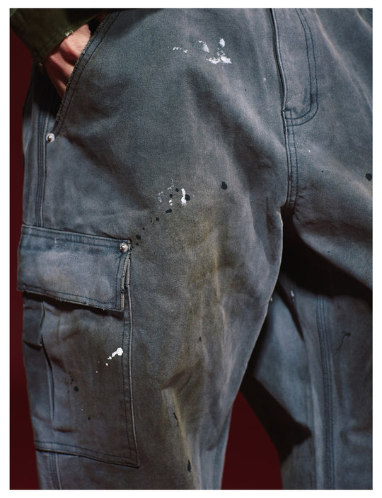 Remedy Washed Ink Splash Baggy Work Cargo Pants | Face 3 Face