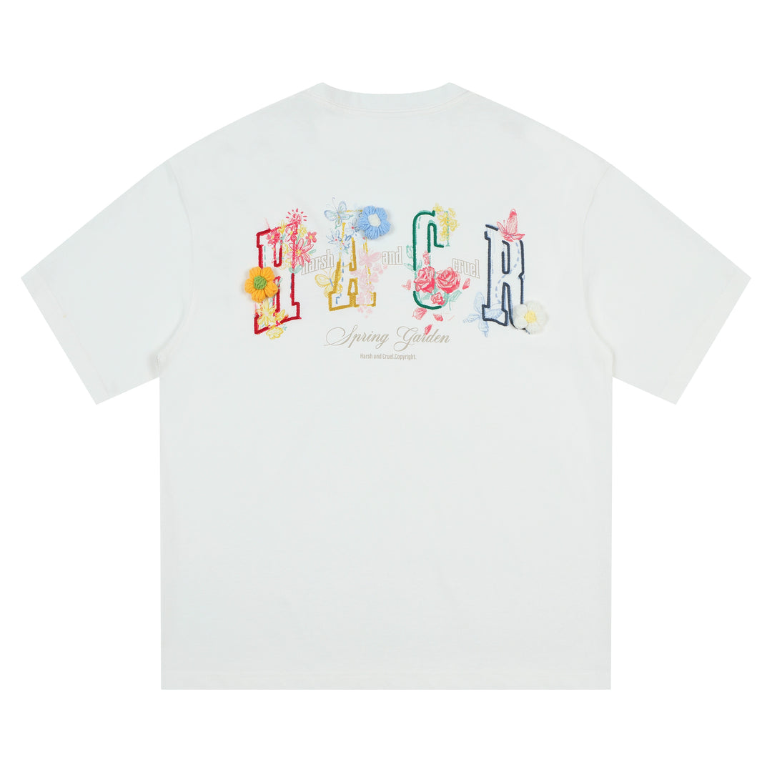 Harsh and Cruel HACR Crayon Drawing 3D Wool Flower Tee | Face 3 Face