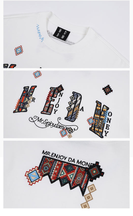 MEDM Ethnic Patch Embroidered Long Sleeve Tee | Face 3 Face