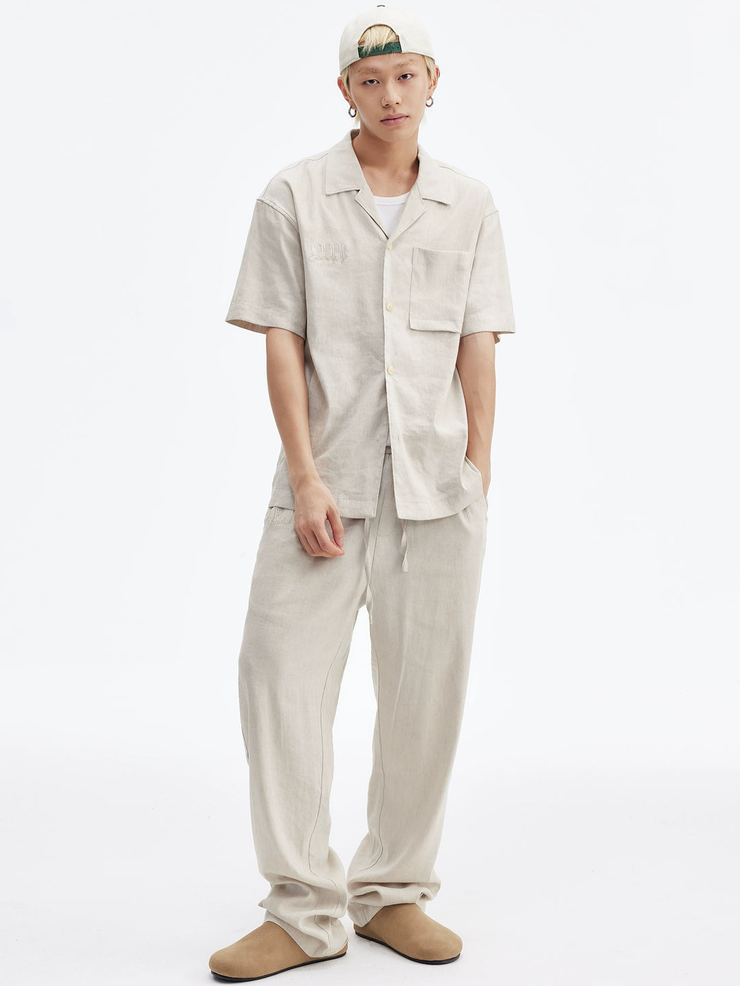 MEDM Linen Cuban Collar Shirt | Face 3 Face
