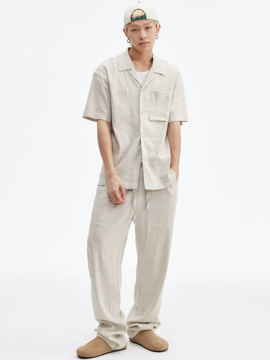 MEDM Linen Cuban Collar Shirt | Face 3 Face