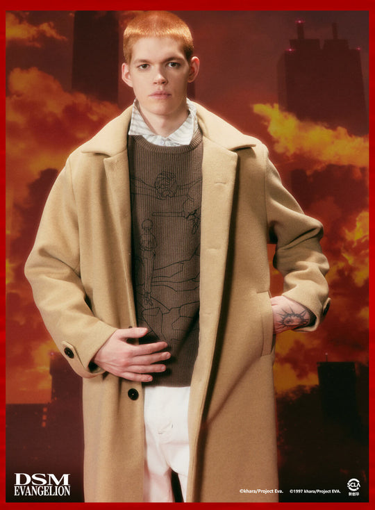 DSM x EVA Shinji Ikari Embroidered Long Coat | Face 3 Face