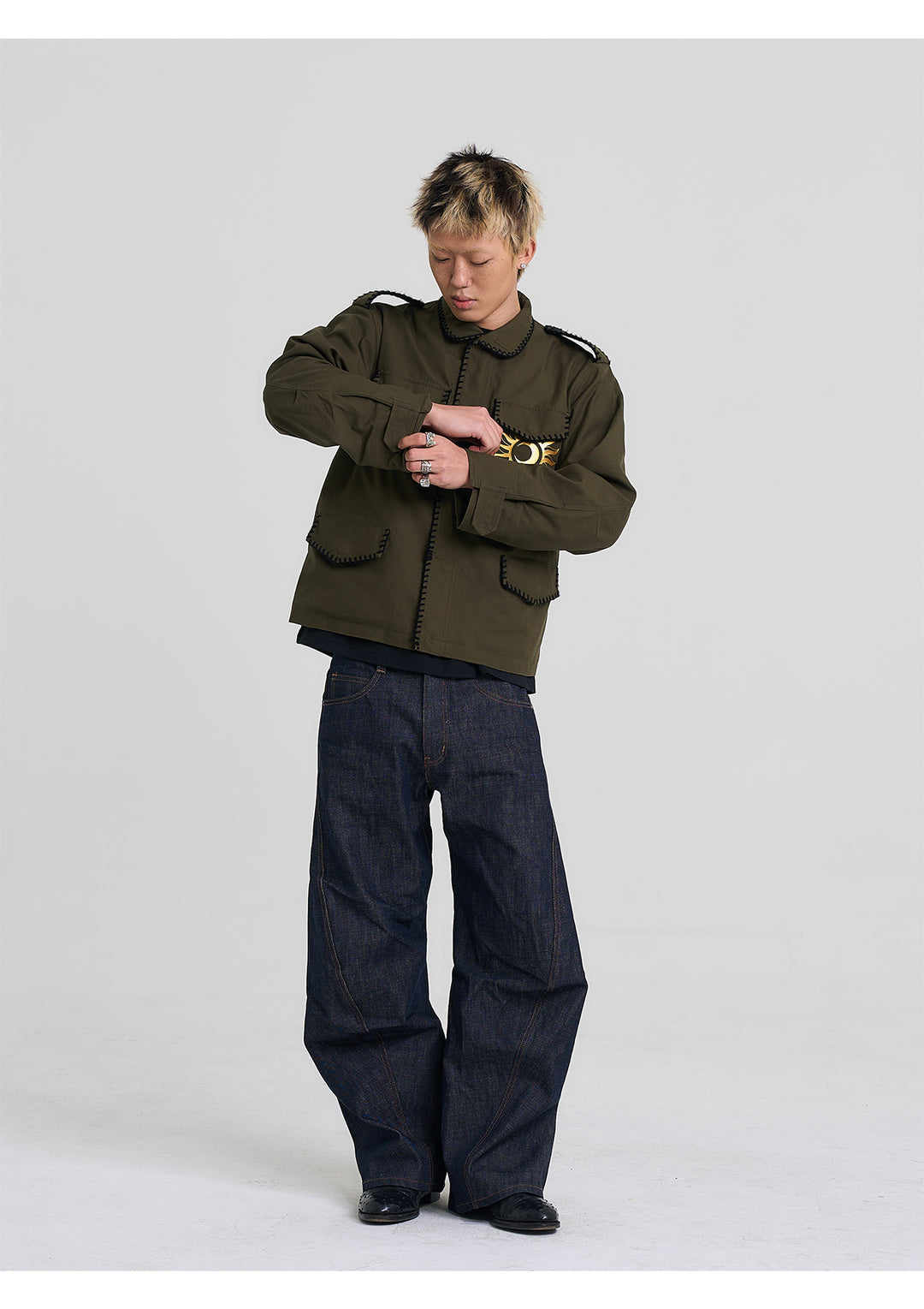 EVILKNIGHT(EK) Glitter Graffiti Stitch Work Jacket | Face 3 Face