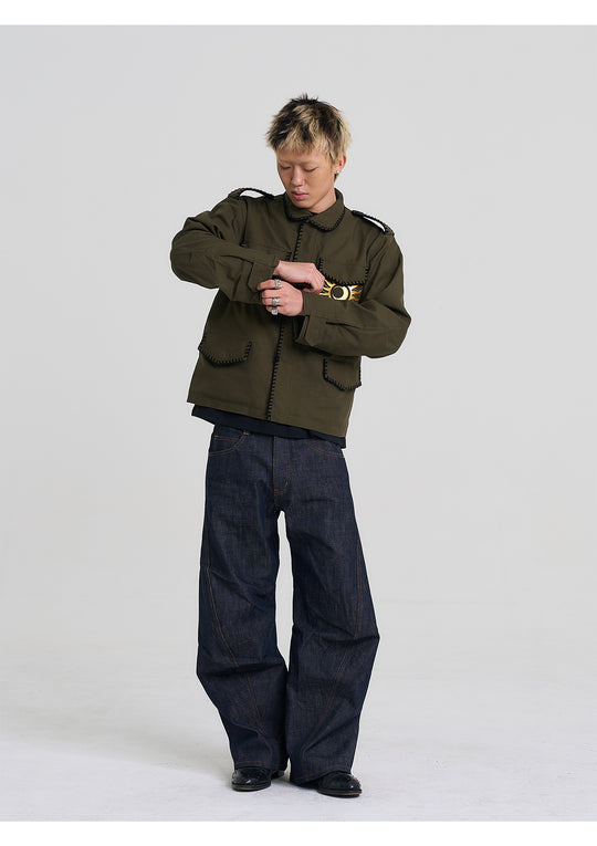 EVILKNIGHT(EK) Glitter Graffiti Stitch Work Jacket | Face 3 Face