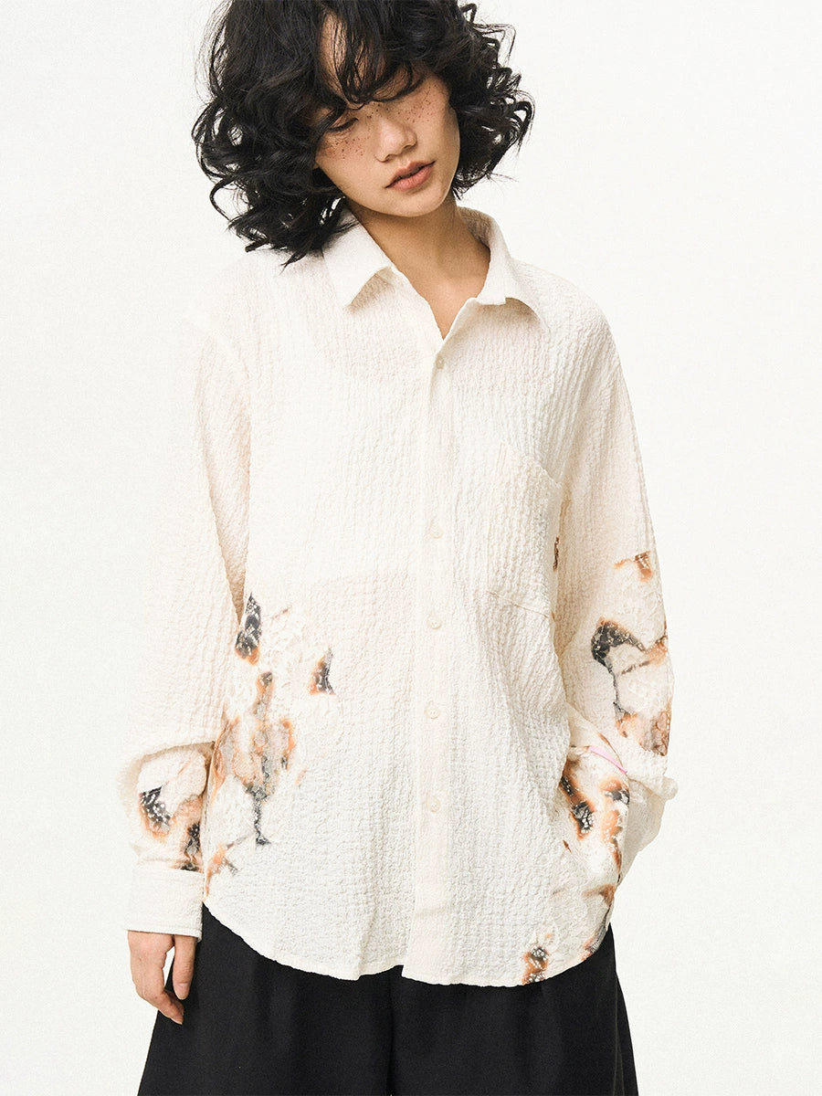 EMPTY REFERENCE Burnt Flower Lace Long Sleeve Shirt | Face 3 Face