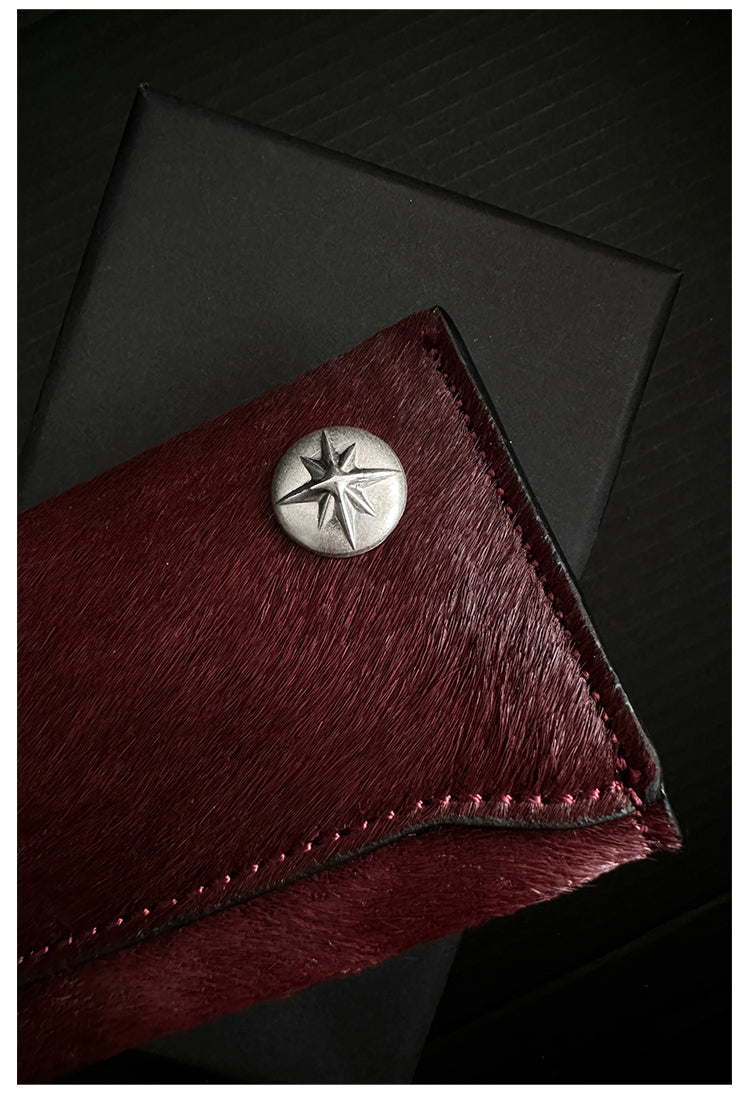 Remedy Metal Studded Keychain Coin Card Leather Wallet | Face 3 Face