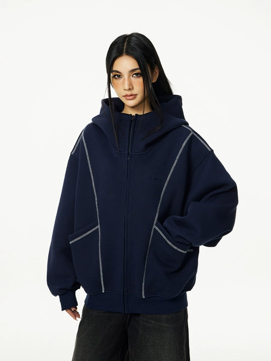 Achock Heavyweight Piping Zip Up Hooded Jacket | Face 3 Face