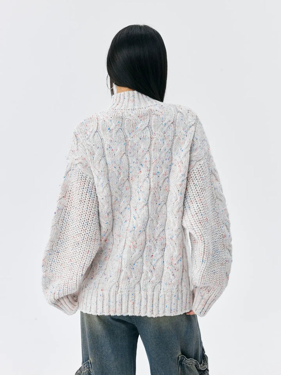 MEDM Speckled Cable Knit Cardigan | Face 3 Face