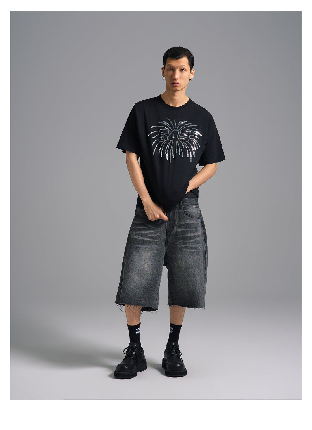 S45 Sequin Fireworks Logo Tee | Face 3 Face