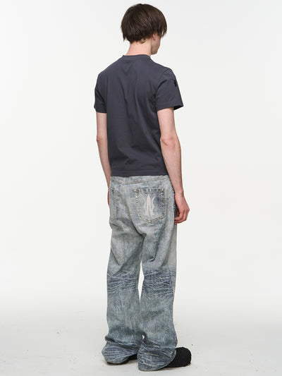 BLIND NO PLAN Digital Printed Logo Denim Jean | Face 3 Face