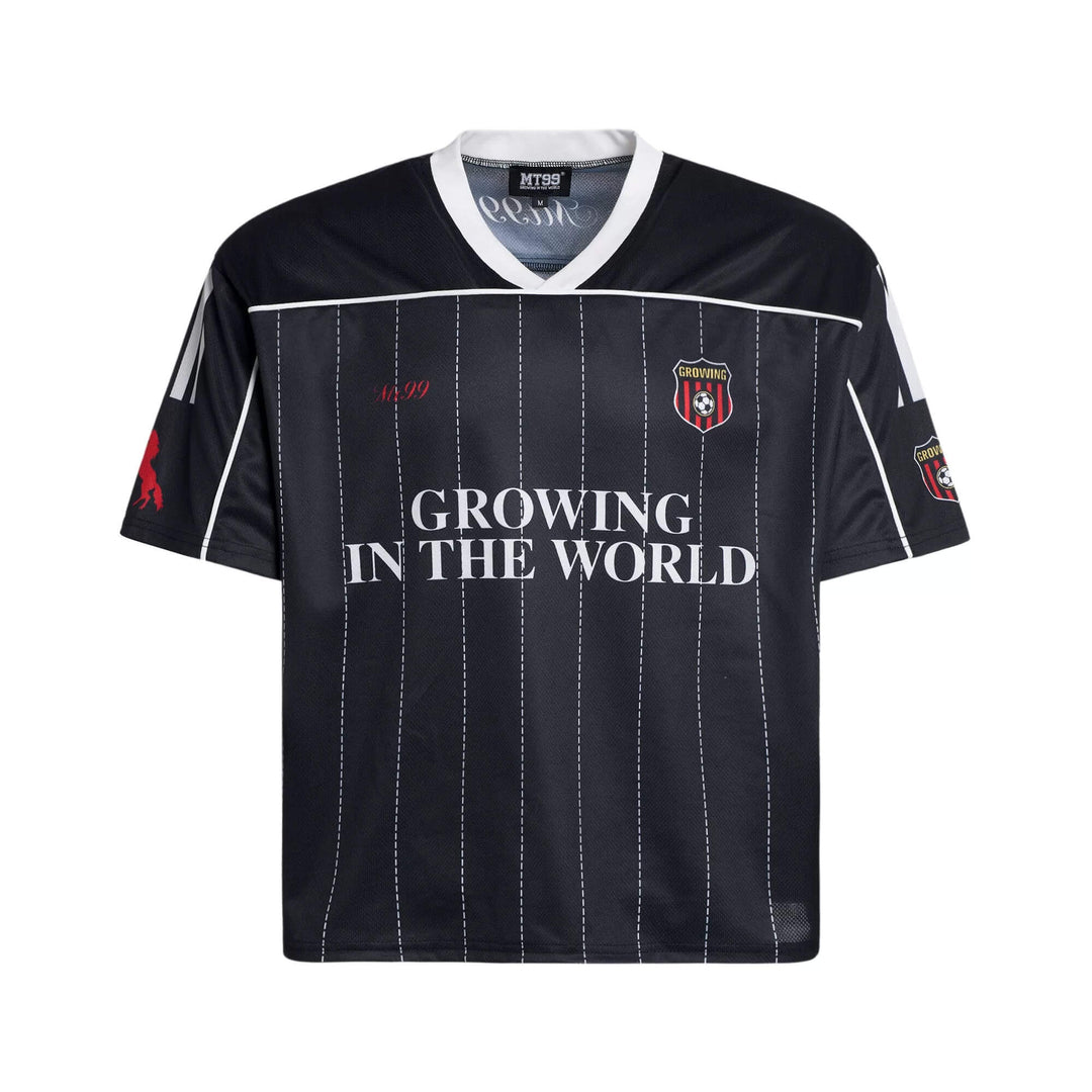 F3F Select Stitch Stripe Mesh V Neck Short Sleeve Soccer Jersey | Face 3 Face