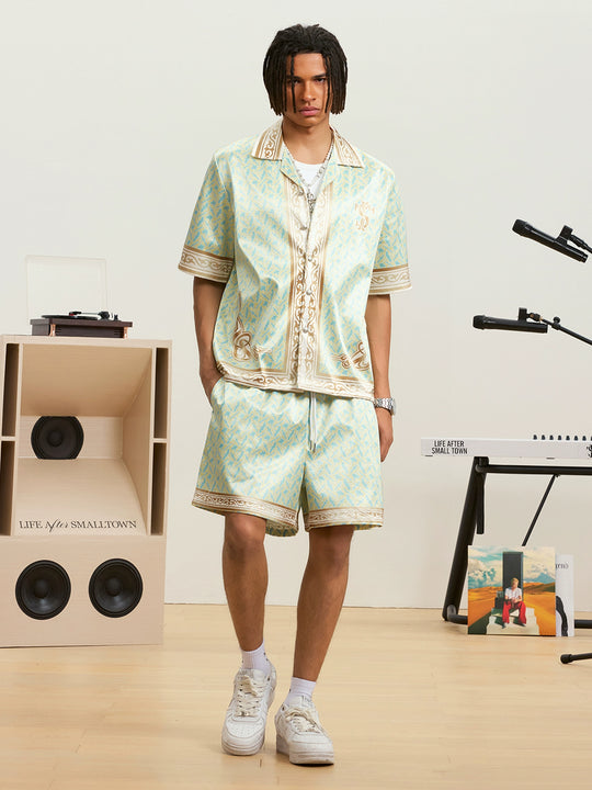 Small Town Kid 3D Digital Print Satin Cuban Shirt Set | Face 3 Face